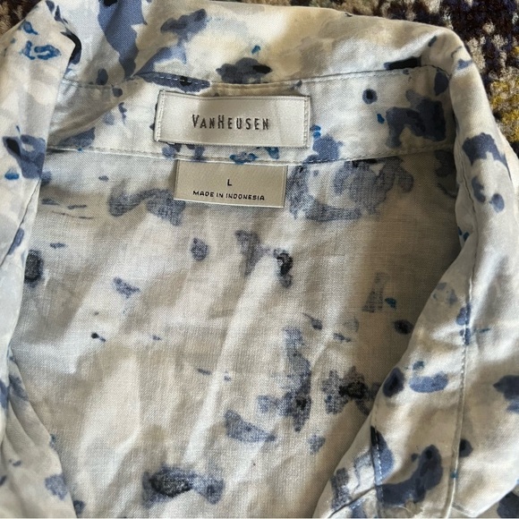Van Heusen button down shirt size L 100% rayon - Picture 5 of 6